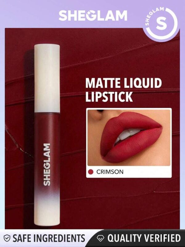 Sheglam Matte Allure Liquid Lipstick - Crimson - Image 2